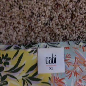 Cabi green and yellow sleeveless blouse